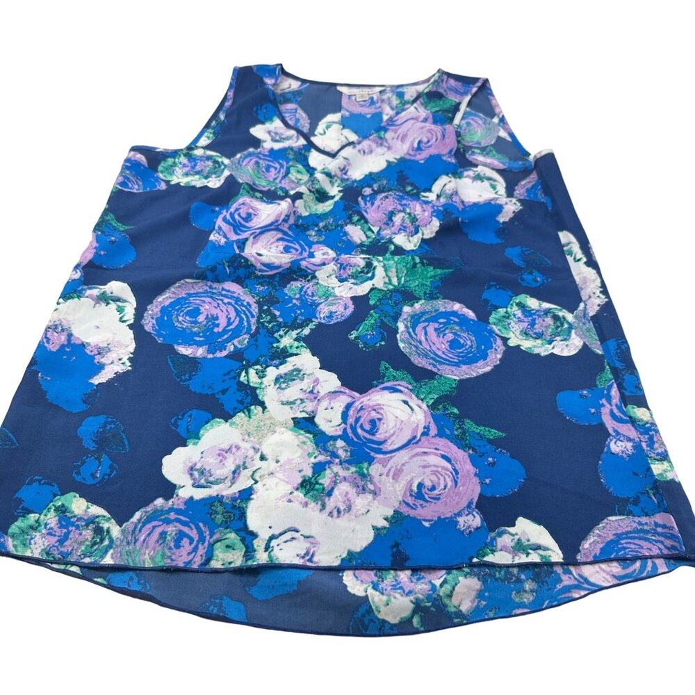 Charming Charlie Women's Size Small Blouse Sleeveless Blue Purple White Preowned